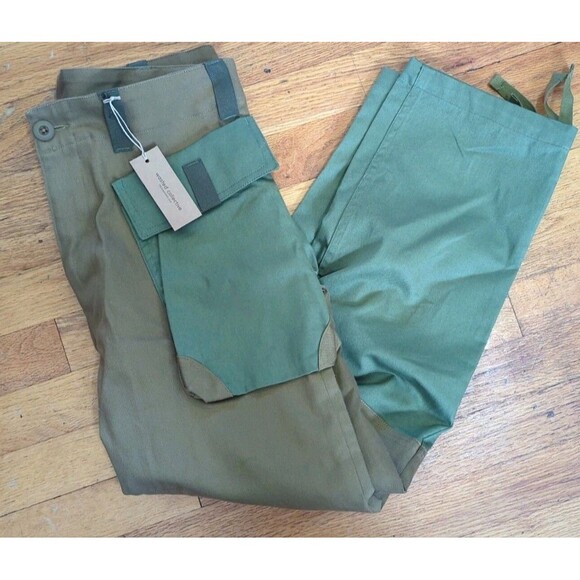 New Wasted Collective Cargo Hiking Field Pants Size Small Green Brown Japan NWT - Picture 3 of 11